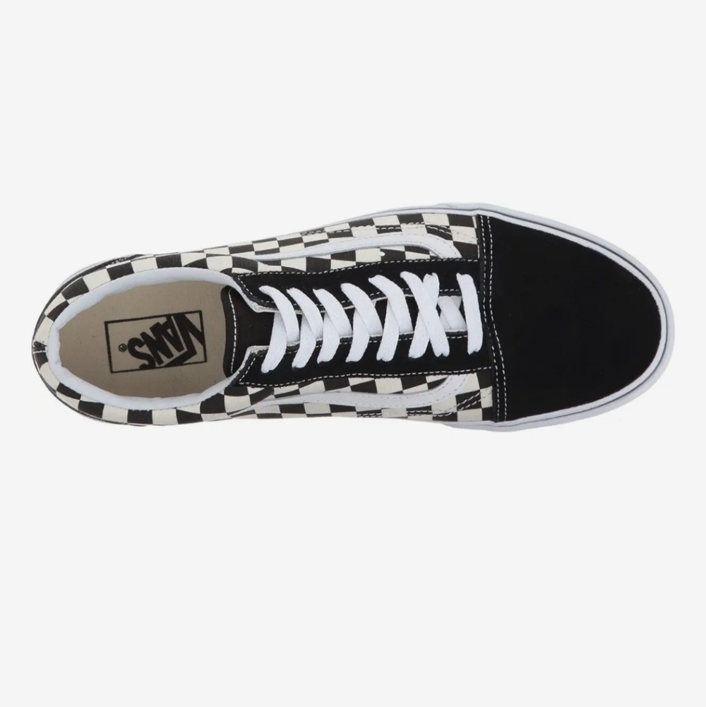 Vans Old Skool Suede and Canvas Sneakers Black and White Checker - Picture 2 of 14